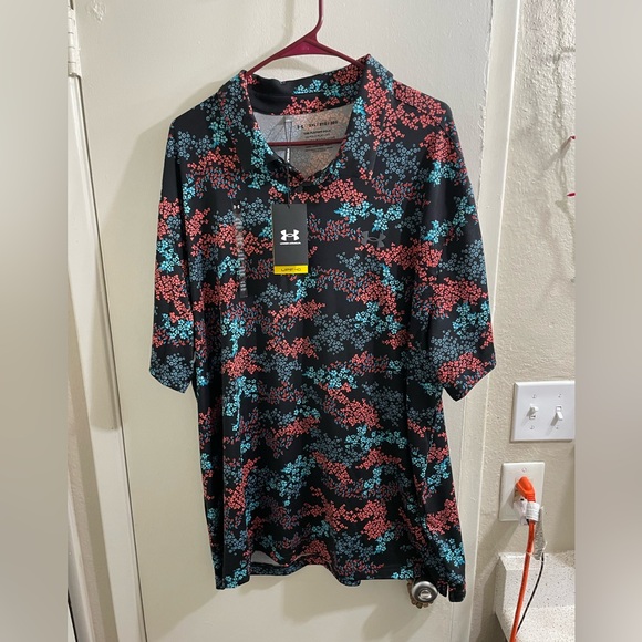 Under Armour Men's Playoff 3.0 Printed Golf Polo NWT 3 XL Size Floral Casual Fun - Picture 3 of 10